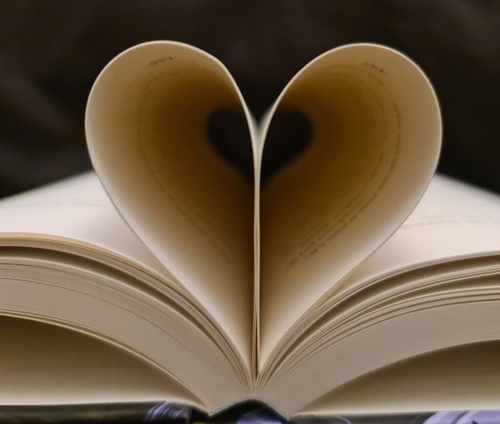 Heart Book The pages of Judgement, folded over to form a heart shaped